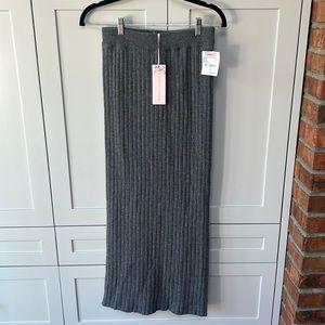Grey Cashmere Maxi Skirt